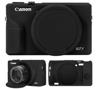 Supmay Funda para cámara digital Canon Powershot G7 X Mark III, funda protectora de silicona suave, cubierta de lente extraíble, funda de silicona suave para cámara, color negro
