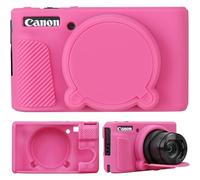 Supmay Funda para cámara digital Canon PowerShot SX740 HS/SX730 HS, bolsa protectora de silicona suave, cubierta de lente extraíble, funda de silicona suave para cámara, color rojo melocotón