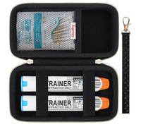 Supmay Funda rígida de transporte compatible con 2 bolígrafos EpiPen o Auvi-Q, epinefrina, estuche de viaje médico con bolsillos de malla para inhalador de asma, gotas para los ojos, color negro