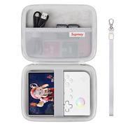 Supmay Funda rígida de transporte para consola de juegos de mano retro G350/RG35XX Pro/RG40XXV/RG405V/RG406V, soporte de almacenamiento de viaje retro con bolsa de malla para tarjeta SD, cable de