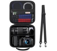 Supmay Funda rígida de viaje para cámara Canon EOS Rebel T7 DSLR, EOS R50, R6 Mark II, R100, R50V, R8, R7, R10, sin espejo, lente, trípode con 3 separadores y correa para el hombro, color negro
