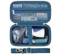 Supmay Funda rígida para nebulizador portátil, inhalador de malla de mano, máquina de nebulizadores espaciadores para adultos y niños, viajes, uso doméstico, bolsa protectora con bolsillo de malla