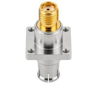 supmory Adaptador BNC a SMA BNC macho a conector SMA hembra, adaptador recto de 4 agujeros, paquete de 2