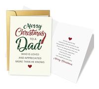 Supoeguk Tarjeta de Navidad para papá, tarjeta de Navidad para padre, regalos de Navidad para padre, un papá que es amado y apreciado más de lo que sabe