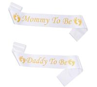 SUpoetry 2 Piezas Banda para Baby Shower, Mummy To Be Baby Shower Sash, Daddy To Be Baby Shower Sash, Baby Shower Sash