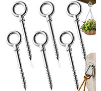 SUpoetry 6 Piezas M6 316 Acero Inoxidable Perno de Ojo de Anillo de Elevación Tornillos de Cáncamo Pernos de Argolla vástago largo, Tornillos de Ojo Largo Cáncamos Argollas para Fijación y Suspensión