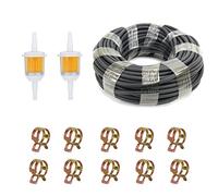 SUpoetry Filtro De Gasolina, Filtro de Combustible Universal, Kit de Filtro de Gasolina Universal 2 Filtros 2 Tubos de Combustible 10 Abrazaderas de Tubo de Combustible