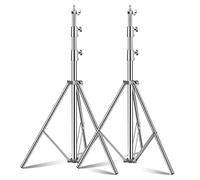 SUPON 2,8 m Soporte de Luz de Acero Inoxidable, Soporte de Trípode Acolchado con Resorte de 1/4 "a 3/8" Adaptador Universal para Estudio de Fotografía Retrato,2 Pcs