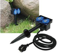 Supongo de jardín con brocheta de tierra dos veces