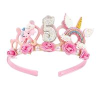 SuPoo Corona de sirena, tiara de princesa, decoración para fiesta de 3ª quinta y qu, 1 Count (Pack of 1), Plástico, nácar