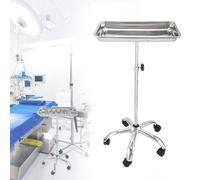 Suporte de instrumentos Mayo, Mesa rodante móvil para suministros de clínicas dentales, veterinarias y de mascotas - Altura ajustable 35 "-51" Carrito de utilidades (C)