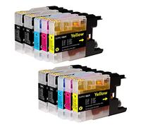 Supply Guy 10 Cartuchos Compatible con Brother LC-1240 LC-1220 para DCP-J525W DCP-J725DW DCP-J925DW MFC-J430 Series MFC-J5910DW MFC-J625DW MFC-J6510DW MFC-J6710DW MFC-J6910DW