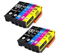 Supply Guy 10 Cartuchos de Tinte Compatible con Epson 33XL Multipack para Expression Premium XP530 XP540 XP630 XP635 XP640 XP645 XP7100 XP830 XP900