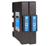Supply Guy 2 Cartuchos Compatible con Ricoh GC-41 C Cyan para Aficio SG2100n SG3100Series SG3100snw SG3110dn SG3110dnw SG3110n SG3110 Series SG3110 sfnw SG3120Bsf