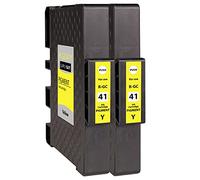 Supply Guy 2 Cartuchos Compatible con Ricoh GC-41 Y Amarillo para Aficio SG2100n SG3100Series SG3100snw SG3110dn SG3110dnw SG3110n SG3110 Series SG3110 sfnw SG3120Bsf