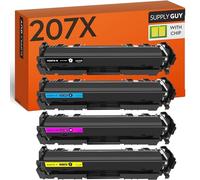 Supply Guy 207X 207A Toner (con Chip) Compatible con HP Color Laserjet Pro MFP M283FDW MFP M255DW MFP M282NW MFP M255NW Color Laserjet Pro W2210X W2211X W2212X W2213X Multipack de 4 Toner
