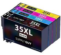 Supply Guy 4 Cartuchos Compatible con Epson 35XL / 35 XL para WF-4700 WF-4720dwf WF-4720 WF-4725dwf WF-4730dtwf WF-4735dtwf WF-4740dtwf