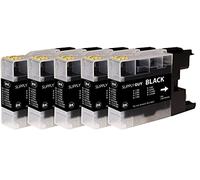 Supply Guy 5 Cartuchos Compatible con Brother LC-1240 LC-1220 Negro para DCP-J525W DCP-J725DW DCP-J925DW MFC-J430 Series MFC-J5910DW MFC-J625DW MFC-J6510DW MFC-J6710DW