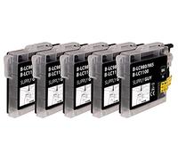 Supply Guy 5 Cartuchos Compatible con Brother LC-985 Negro para DCP-J125 DCP-J140w DCP-J315w DCP-J515w MFC-J220 MFC-J265w MFC-J410 MFC-J410 Series MFC-J415w