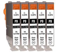 Supply Guy 5 Cartuchos Compatible con Canon CLI-8 CLI-8bk Negro para IP6600 IP6600D IP6600 Series IP6700D