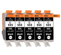 Supply Guy 5 Cartuchos Compatible con Canon PGI-555 PGBK Negro para Pixma IX6800 Series IX6820 IX6850 MX720 Series MX725 MX920 Series MX922 MX925