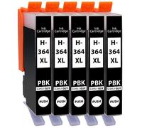 Supply Guy 5 Cartuchos de impresión compatibles con HP 364 Negro Photo - para HP364 364xl Modelo CB322EE (¡no Negro, sólo Apto para impresoras de 5 Colores!)