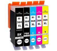Supply Guy 5 Cartuchos de impresión compatibles con HP 364 XL HP364 N9J74AE para DeskJet 5445 5460 OfficeJet 7515 PhotoSmart 7510 7520 B8550 C5324 C5370 C5373 C6380 C6383 D5445 B410a B410c y Otros