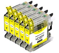 Supply Guy 5 Cartuchos de Tinta Compatible con Brother LC-123 (Amarillo) para Brother DCP-J132w DCP-J150 DCP-J152w DCP-J152wr DCP-J172w DCP-J4110dw DCP-J4110w