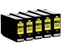 Supply Guy 5 Cartuchos de Tinta con viruta Compatible con Canon PGI-1500XL Amarillo para Canon Maxify MB2000 MB2050 MB2100 MB2150 MB2155 MB2300 MB2350 MB2700 MB2750 MB2755