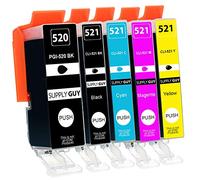 Supply Guy 5 Cartuchos de Tinta con viruta Compatible con Canon PGI-520 / CLI-521 para Canon Pixma IP3600 IP4600 IP4700 MP540 MP550 MP560 MP620 MP630 MP640 MX860 MX870