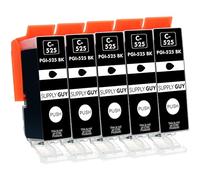 Supply Guy 5 Cartuchos de Tinta con viruta Compatible con Canon PGI-525 PGBK Negro para IP4850 IP4950 IX6550 MG5140 MG5150 MG5240 MG5250 MG5340 MG5350 MG6150 MG6250 MG8150 MG8240 MG8250 MX715 MX885