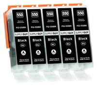 Supply Guy 5 Cartuchos de Tinta con viruta Compatible con Canon PGI-550 PGBK Negro para Canon Pixma IP7250 IP8750 IX6850 MG5450 MG5550 MG5650 MG5655 MG6350 MG6450 MG6650 MG7150 MG7550 MX725 MX925