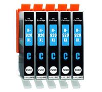 Supply Guy 5 Cartuchos de Tinta con viruta Compatible con HP 920 XL / CD972AE (Cian) para HP OfficeJet 6000 6500 6500-A 6500-A Plus 7000 7500-A