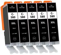 Supply Guy 5 XL Cartuchos Compatible con Canon PGI 580 Negro PGBK para Pixma TR7500 TR7550 TR8500 TR8550 TS6100 TS6150 TS6151 TS6300 TS6350 TS8100 TS8150 TS8151 TS8152 TS8350 TS9150