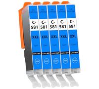 Supply Guy 581 XXL Cartuchos de Tinta Cian para Canon PIXMA | TR8550 TS6350a TS705a TS9550 TS6351a TS6350 TS6300 TS705 reemplaza Canon CLI-581 (5 cartuchos)