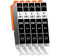 Supply Guy 581XXL Cartuchos Negro compatibles con Canon CLI-581 XXL para Pixma TS705 TS705a TS6350 TS6350a TS6351 TS6351a TS6300 TR8550 TS9550 Multipack 5 Cartuchos de Tinta 581 XXL