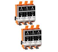 Supply Guy 6 Cartuchos Compatible con Canon PGI-35 BK Negro para Pixma IP100 IP110 + Battery IP110-Series MINI260 TR150 IP100v IP110-Battery 260 Mini