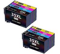 Supply Guy 8 Cartuchos Compatible con Epson 35XL / 35 XL para WF-4700 WF-4720dwf WF-4720 WF-4725dwf WF-4730dtwf WF-4735dtwf WF-4740dtwf