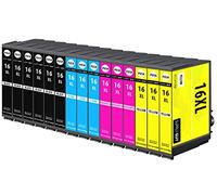 Supply Guy Cartuchos compatibles con Epson 16XL para WF-2510 WF-2530 WF-2630 WF-2660 WF-2760 (Paquete de 15)