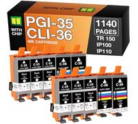 Supply Guy PGI-35 CLI-36 Cartuchos Compatible con Canon PGI35 CLI36 para Canon Pixma TR150 IP100 IP110-Series MINI-260 MINI-360 Maxify bx110 Multipack 6X PGI 35 Negro 4X CLI 36 Color