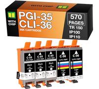 Supply Guy PGI-35 CLI-36 Cartuchos Compatible con Canon PGI35 CLI36 para Canon Pixma TR150 IP100 IP110-Series MINI-260 MINI-360 Maxify bx110 Multipack 3X PGI 35 Negro 2X CLI 36 Color