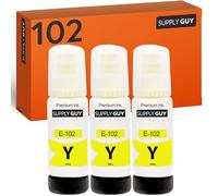 Supply Guy Tinta Amarillo compatibles con Epson 102 para EcoTank ET-4850 ET-2850 ET-2856 ET-3850 ET-4856 ET-15000 (3 Botellas de Tinta de 3x70ml)