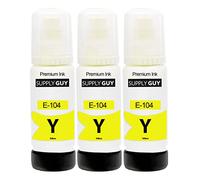 Supply Guy Tinta Amarillo compatibles con Epson 104 para EcoTank ET-4800 ET-2871 ET-2870 ET-2862 ET-2861 ET-2811 (3 Botellas de Tinta de 3x70ml)