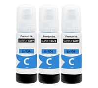 Supply Guy Tinta Cian compatibles con Epson 104 para EcoTank ET-4800 ET-2871 ET-2870 ET-2862 ET-2861 ET-2811 (3 Botellas de Tinta de 3x70ml)