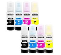 Supply Guy Tinta compatibles con Epson 104 para EcoTank ET-4800 ET-2871 ET-2870 ET-2862 ET-2861 ET-2811 (8 Botellas de Tinta de 8x70ml)