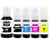 Supply Guy Tinta compatibles con Epson 105 106 para EcoTank ET-7700 ET-7750 L7160 L7180 (5 Botellas de Tinta de 1x127ml, 4x70ml)