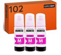 Supply Guy Tinta Magenta compatibles con Epson 102 para EcoTank ET-4850 ET-2850 ET-2856 ET-3850 ET-4856 ET-15000 (3 Botellas de Tinta de 3x70ml)