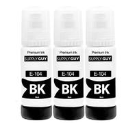 Supply Guy Tinta Negro compatibles con Epson 104 para EcoTank ET-4800 ET-2871 ET-2870 ET-2862 ET-2861 ET-2811 (3 Botellas de Tinta de 3x70ml)
