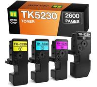 Supply Guy TK-5230 Cartuchos de Toner Compatible con Kyocera TK5230 para Kyocera ECOSYS M5521cdw P5021cdw P5021cdn M5521cdn Multipack 4 Toner (TK-5230K TK-5230C TK-5230M TK-5230Y)