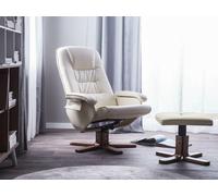 supply24 Basel Sillón Masaje Tapizado en Blanco Crema Sillón Relax NUEVO